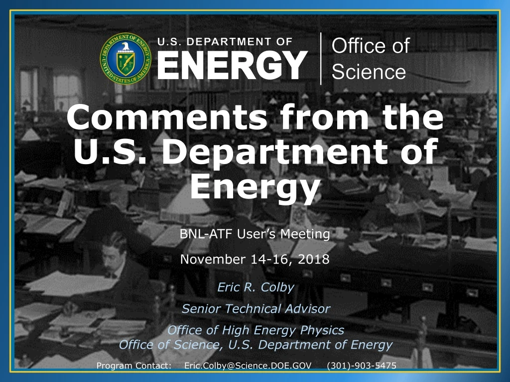 comments from the u s department of energy