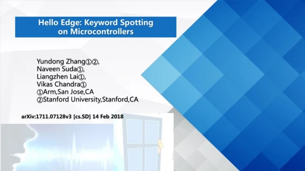 Hello Edge : Keyword S potting on Microcontrollers
