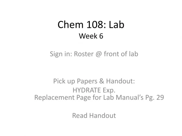 Chem 108: Lab Week 6
