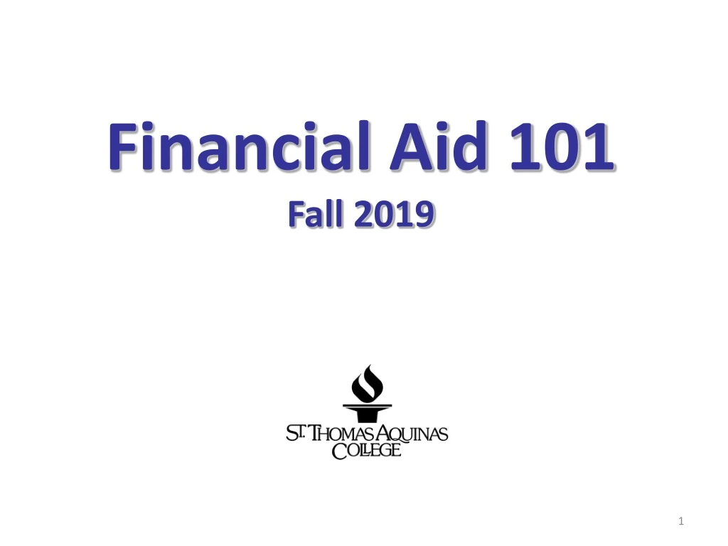 financial aid 101 fall 2019