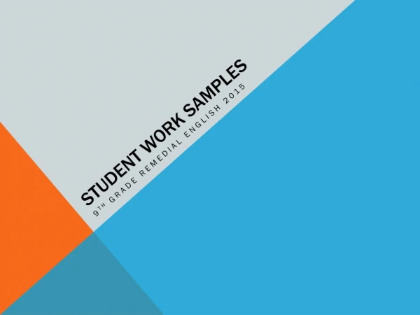 Student Work Samples