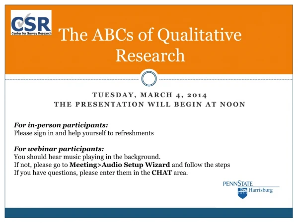The ABCs of Qualitative Research