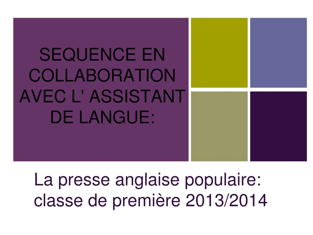 sequence en collaboration avec l assistant de langue