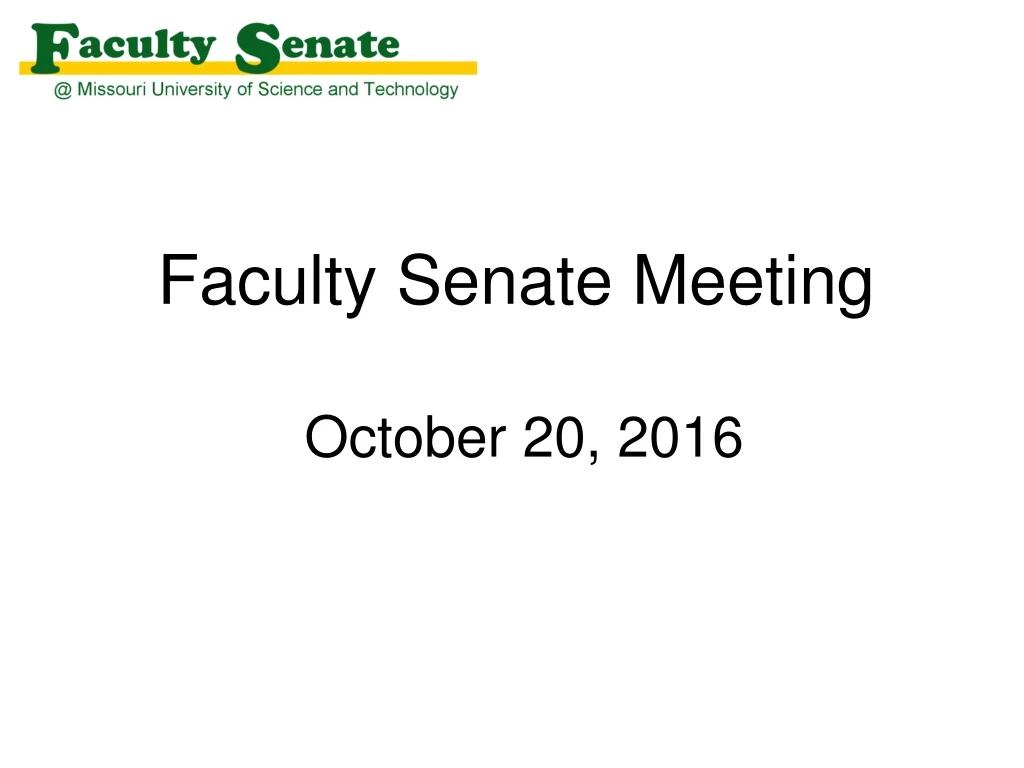 faculty senate meeting october 20 2016