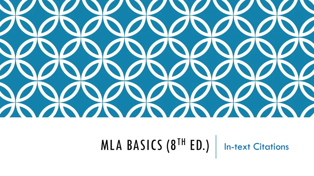 mla basics 8 th ed