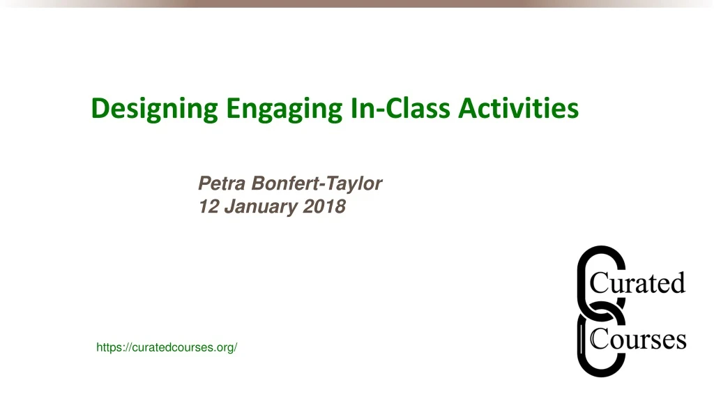 designing engaging in class activities