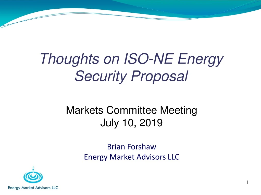 thoughts on iso ne energy security proposal