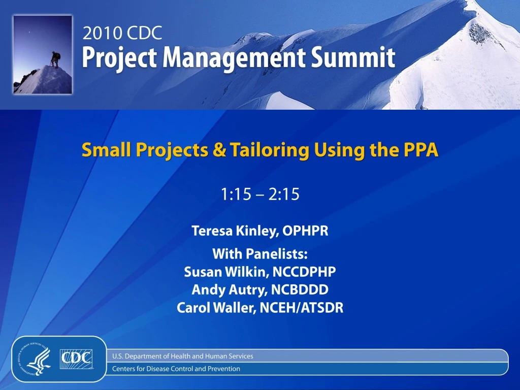 small projects tailoring using the ppa