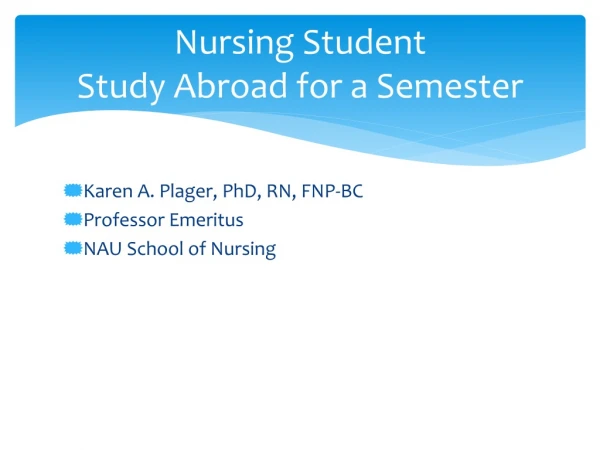 Nursing Student Study Abroad for a Semester
