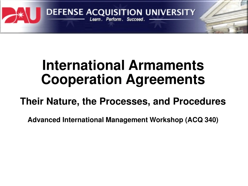 international armaments cooperation agreements