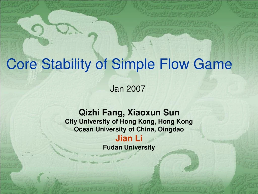 core stability of simple flow game