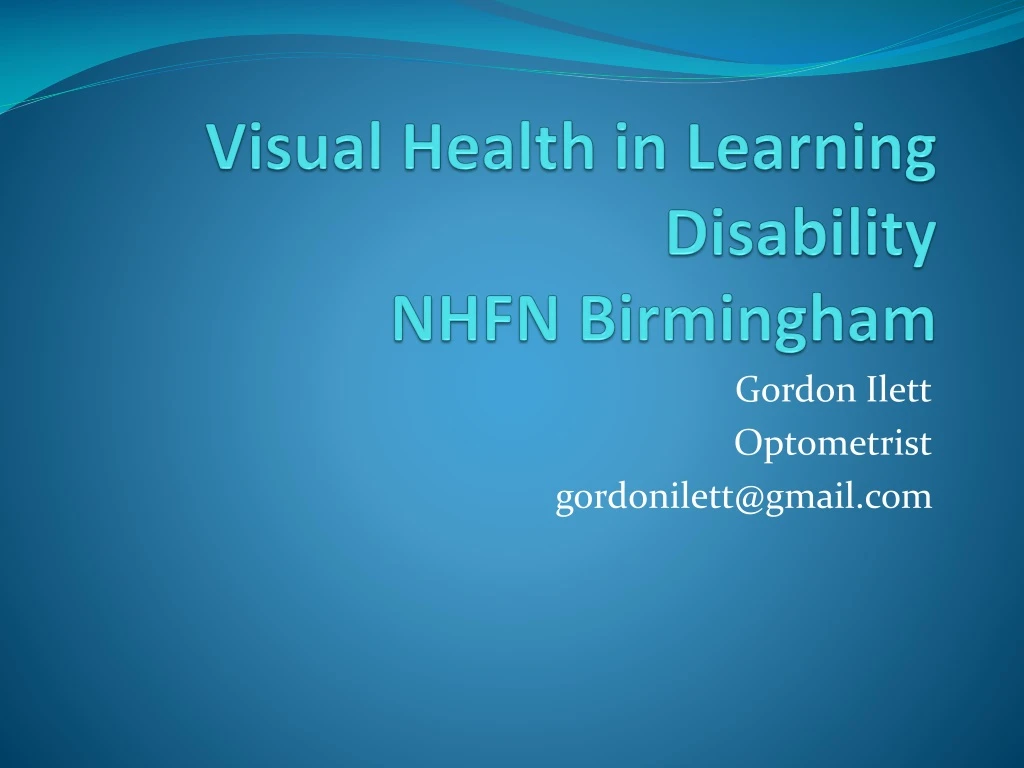 visual health in learning disability nhfn birmingham