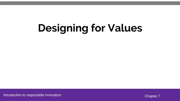 Designing for Values
