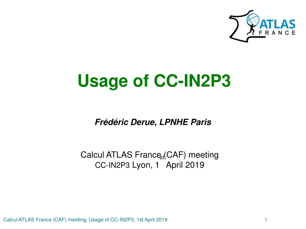usage of cc in2p3