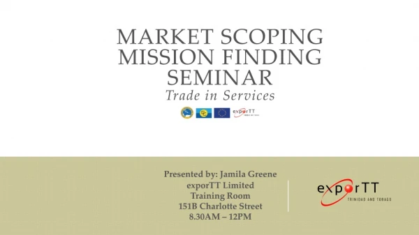 Market Scoping Mission Finding Seminar Trade in Services
