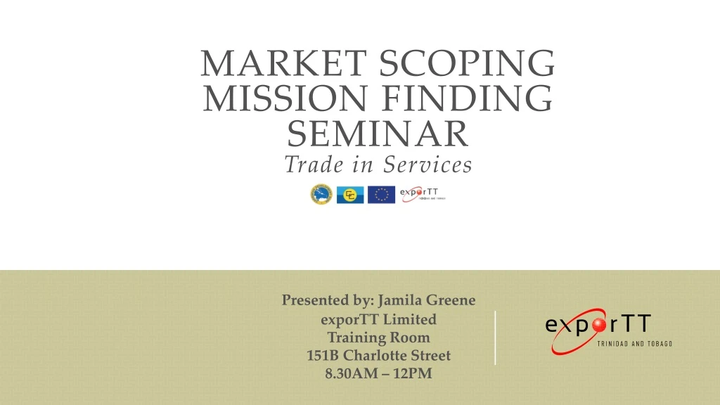 market scoping mission finding seminar trade in services