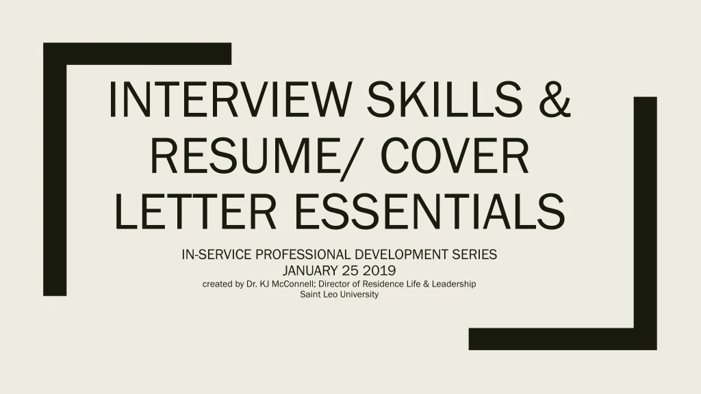 interview skills resume cover letter essentials