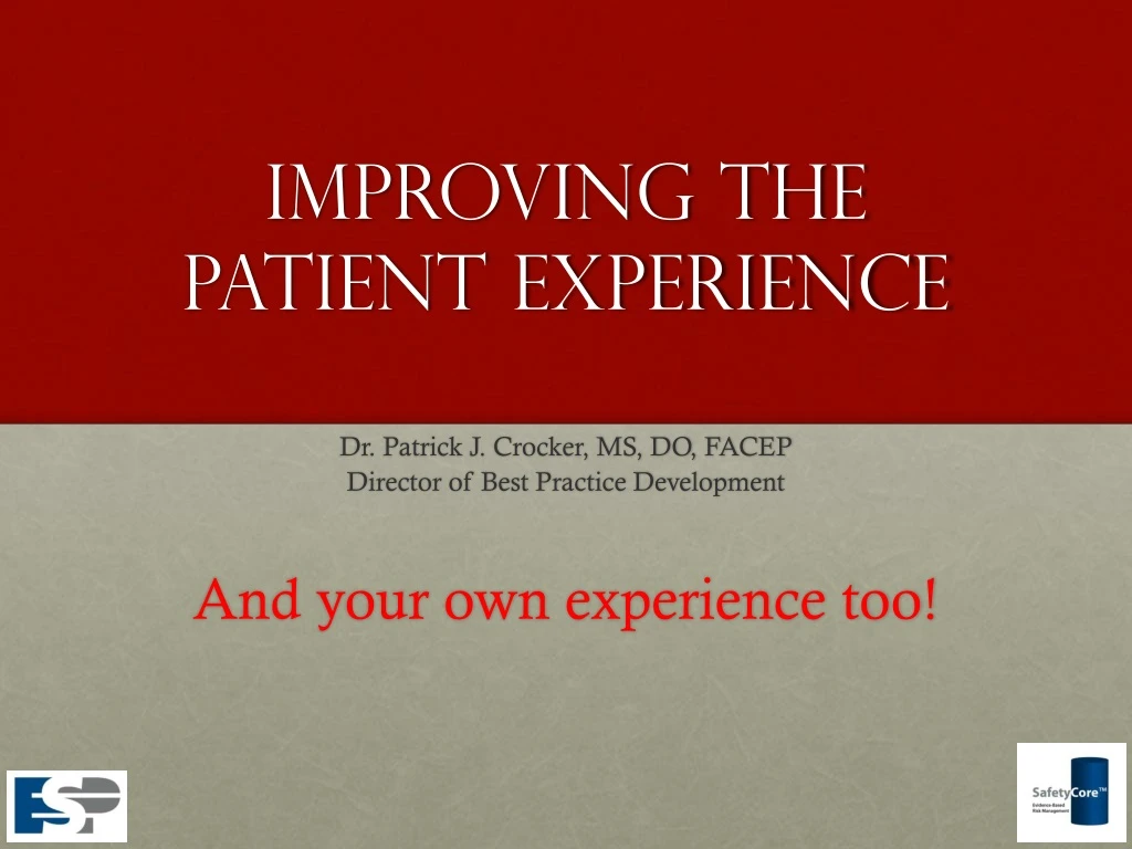 improving the patient experience