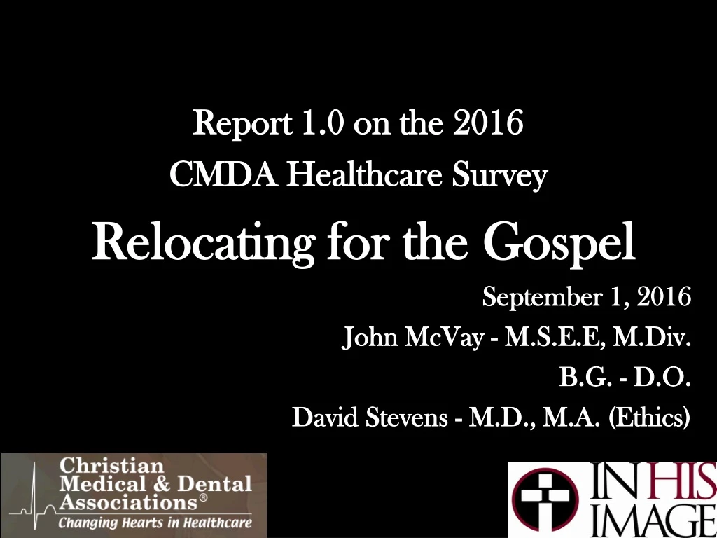 report 1 0 on the 2016 cmda healthcare survey