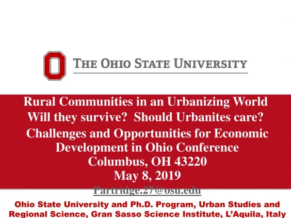 Rural Communities in an Urbanizing World Will they survive? Should Urbanites care?