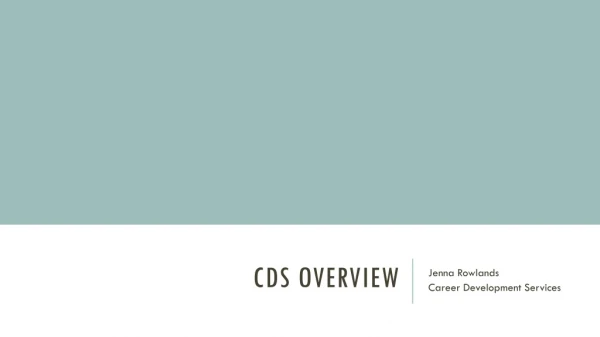 CDS Overview