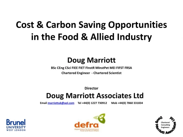 Cost &amp; Carbon Saving Opportunities in the Food &amp; Allied Industry