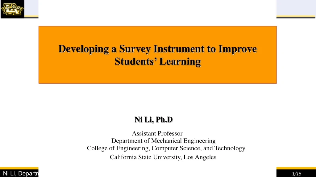 developing a survey instrument to improve