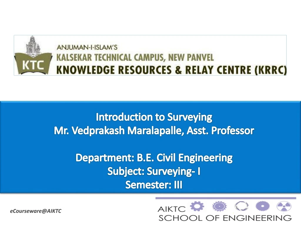 introduction to surveying mr vedprakash