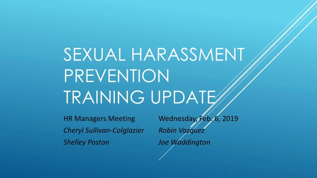 sexual harassment prevention training update