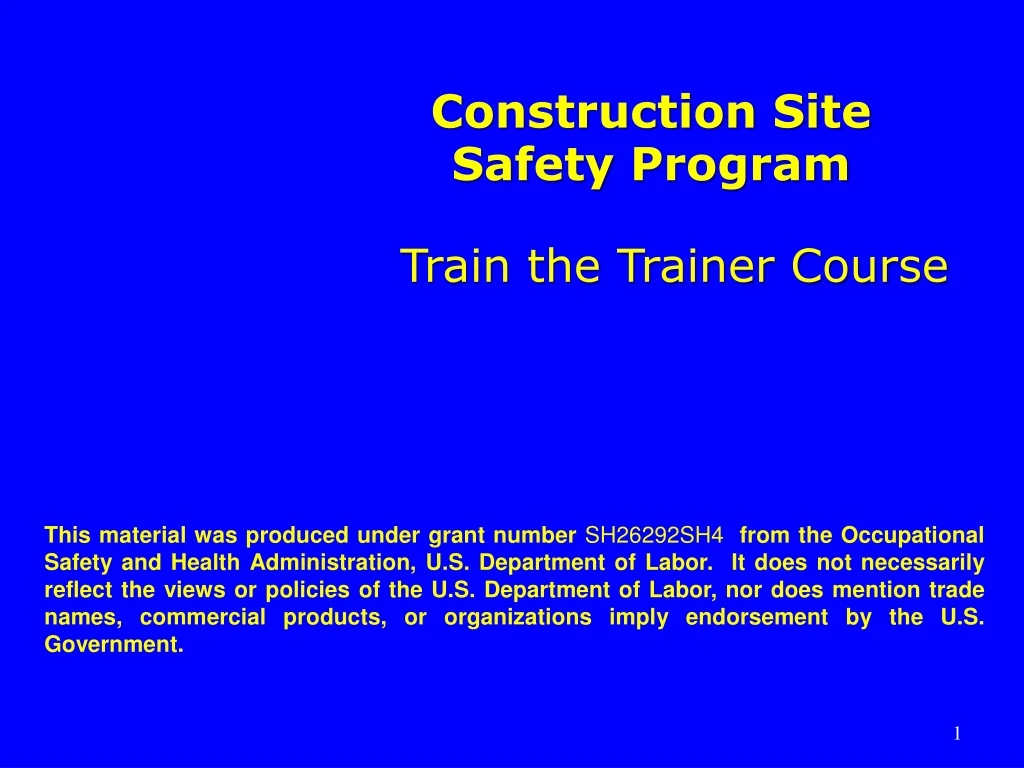 construction site safety program