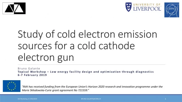 Study of cold electron emission sources for a cold cathode electron gun