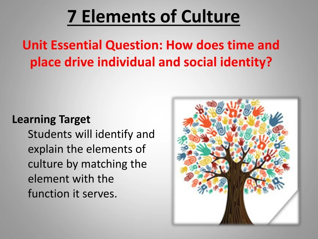 7 elements of culture