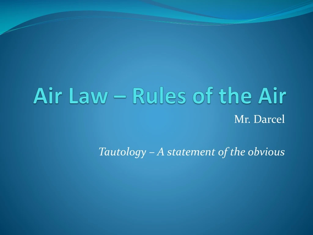 air law rules of the air