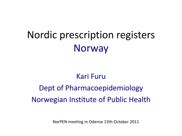 Nordic prescription registers Norway