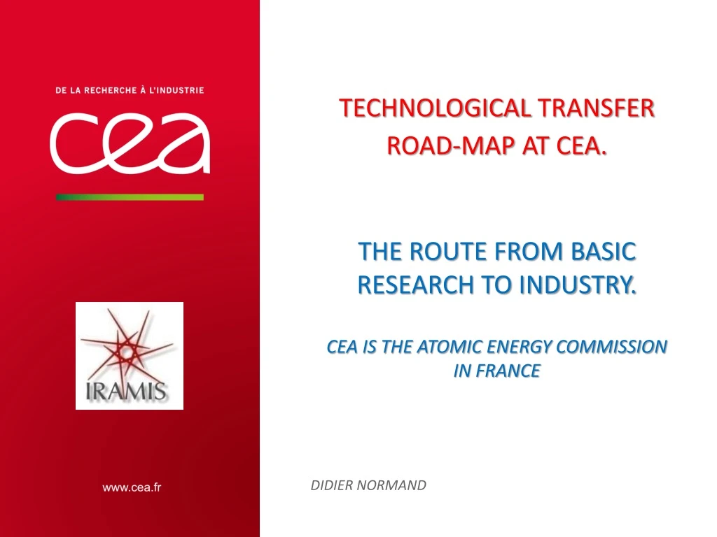 technological transfer road map at cea