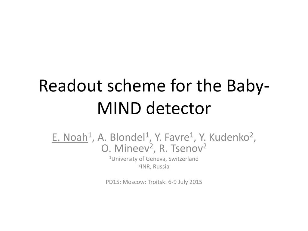readout scheme for the baby mind detector