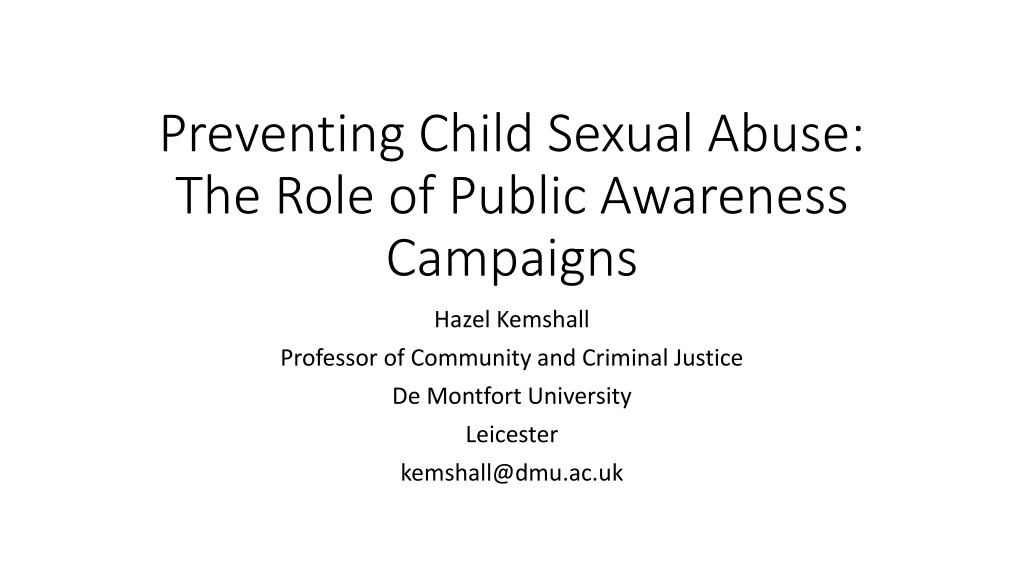 preventing child sexual abuse the role of public awareness campaigns