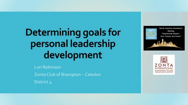 Determining goals for personal leadership development