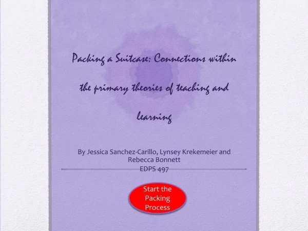 Packing a Suitcase: Connections within the primary theories of teaching and learning