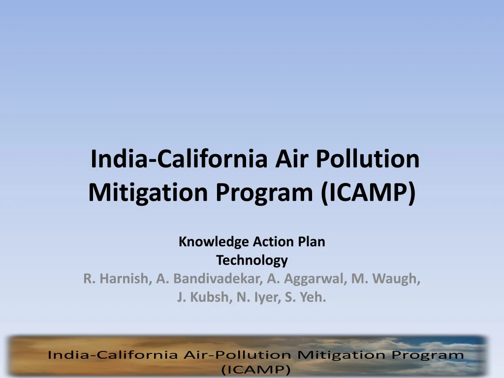 india california air pollution mitigation program icamp