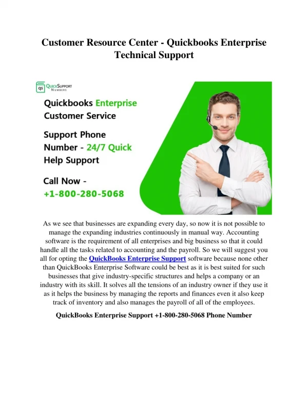 Customer Resource Center - Quickbooks enterprise technical support