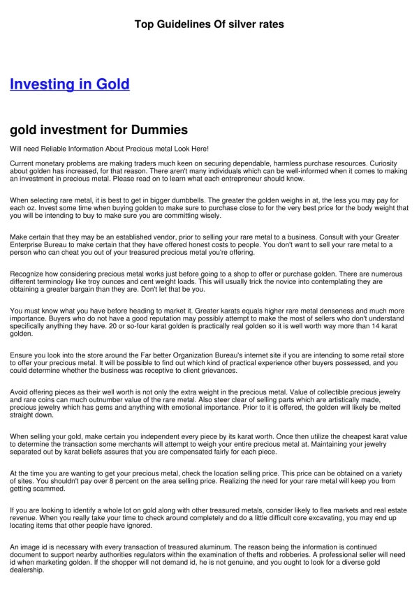 Examine This Report on why buy gold