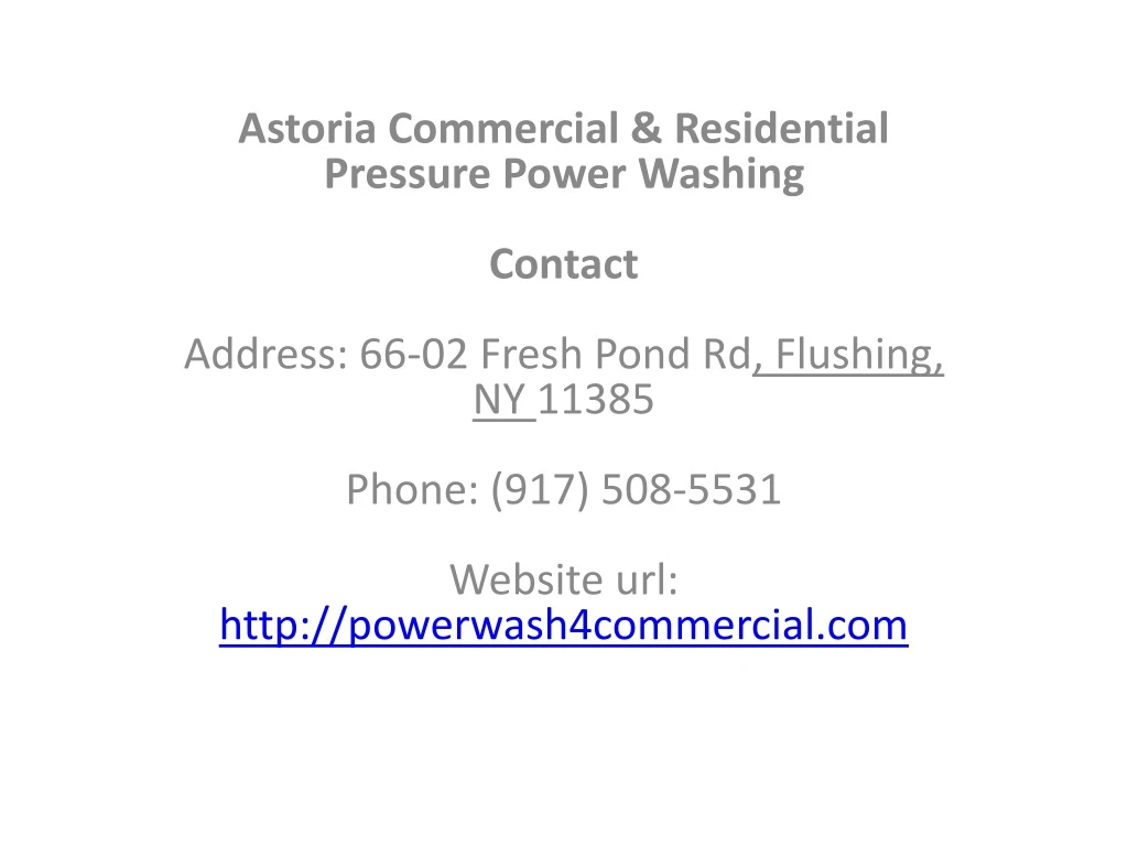 astoria commercial residential pressure power
