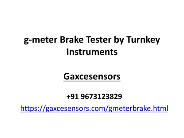 g-meter Brake Tester