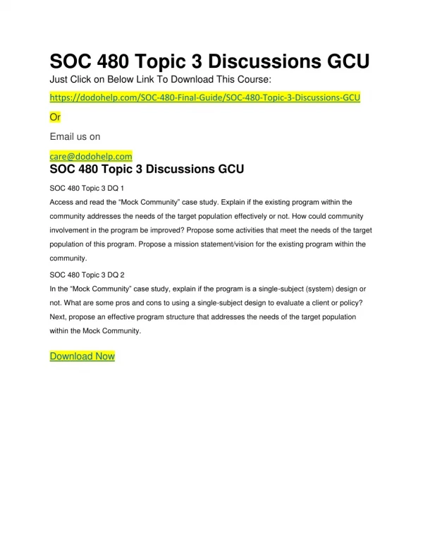 SOC 480 Topic 3 Discussions GCU