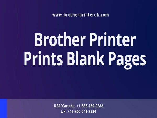 Brother Printer Prints Blank Pages | Dial 1-888-480-0288
