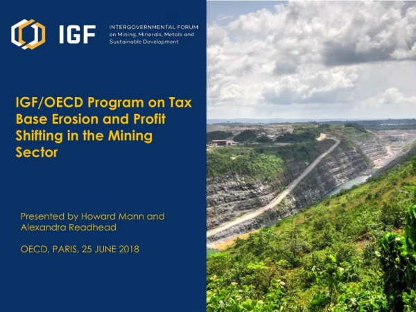 IGF/OECD Program on Tax Base Erosion and Profit Shifting in the Mining Sector