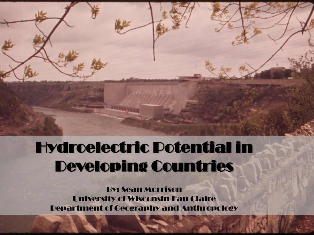hydroelectric potential in developing countries