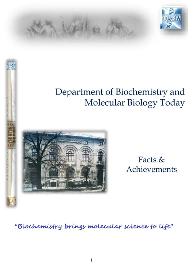 Department of Biochemistry and Molecular Biology Today