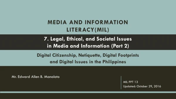 Media and Information literacy(mil)